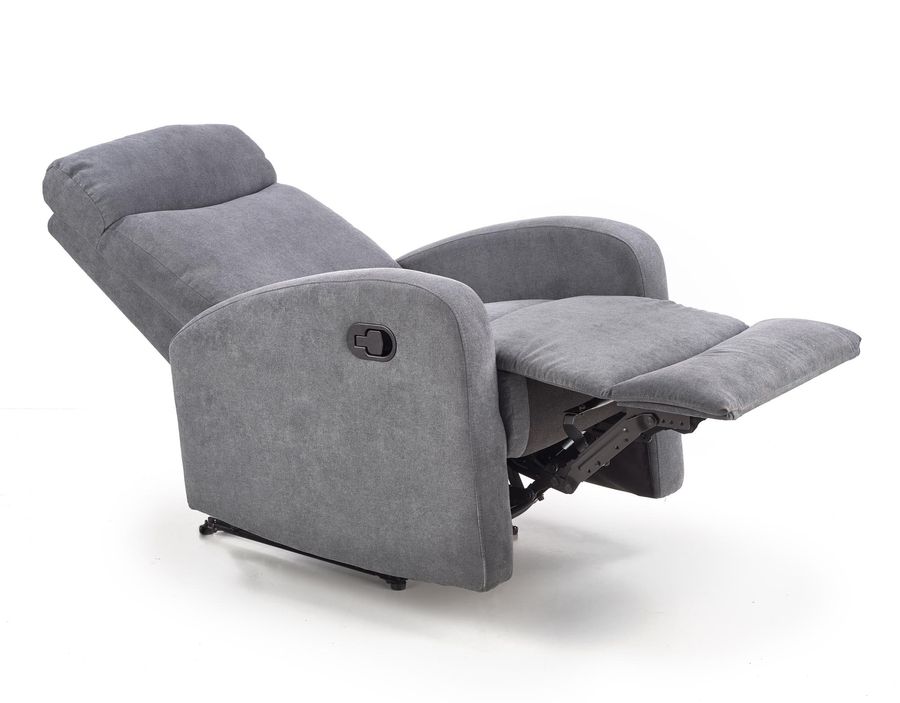 Крісло розкладне для відпочинку в вітальню, спальню Oslo 1S метал чорний / тканина сірий Halmar Польща
