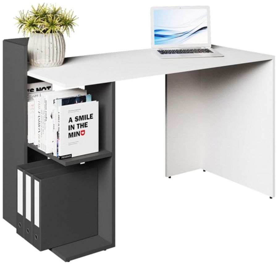 Стіл письмовий VMV Holding Home Office HO shelf, біла платина / графіт фото - artos.in.ua