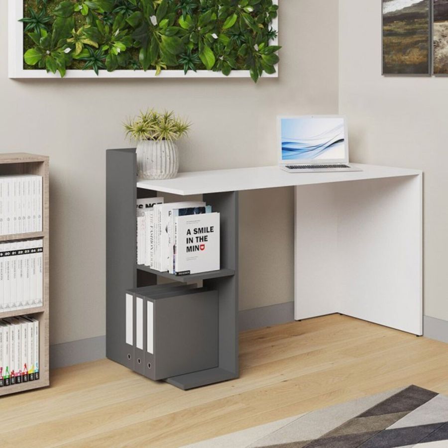 Стіл письмовий VMV Holding Home Office HO shelf, біла платина / графіт фото - artos.in.ua