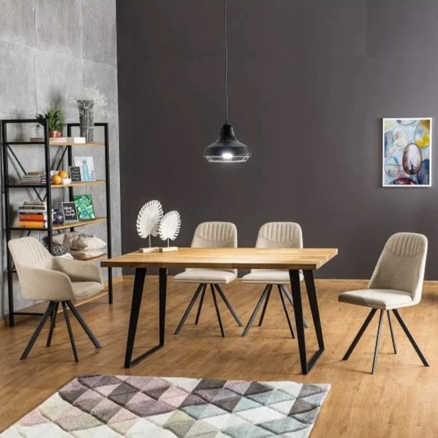 Обеденный стол для кухни SIGNAL Falcon 150x90 из массива дуба фото - artos.in.ua