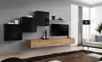 Комплект мебели в гостиную ASM Switch X SWT SW 10 Черный/Дуб Вотан из Польши