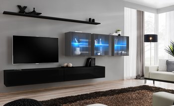 Комплект мебели в гостиную ASM Switch XVII 27 ZG SW 17 Черный/Графит из Польши