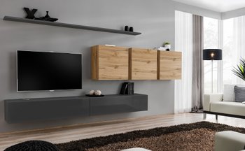 Комплект мебели в гостиную ASM Switch VII GWT SW 7 Графит/Дуб Вотан из Польши
