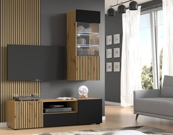 Комплект мебели AURIS 1 со стеновой панелью дуб артизан/черный BIM FURNITURE