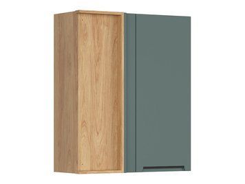 Шкаф кухонный навесной угловой BRW Iris 80&times;95 &mdash; дуб хикори / зелёный boho мат, левое открывание фото - artos.in.ua