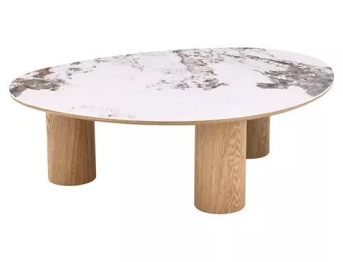 Журнальный столик Adelis Signal 110&times;80&times;35, белый, МДФ + керамика, дуб, МДФ + натуральный шпон фото - artos.in.ua