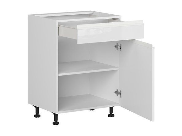 Нижняя кухонная тумба BRW Sole K10-FH_D1S_60/82_P/SMB-BAL/BIP, белый глянцевый/альпийский белый, из Польши фото - artos.in.ua