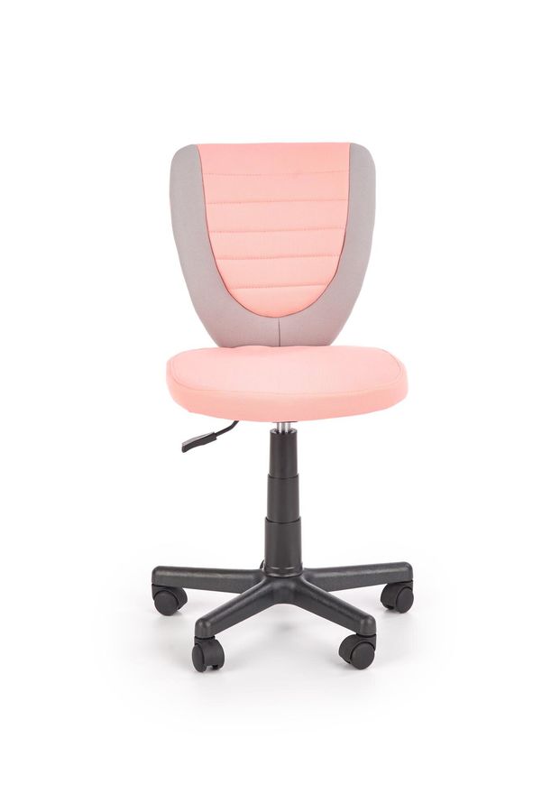 Кресло компьютерное Toby механизм Пиастра, пластик черный/мембранная ткань серый с розовым Halmar Польша