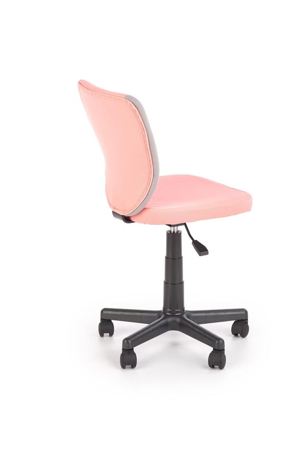 Крісло комп'ютерне Toby механізм піастри, пластик чорний / мембранна тканина сірий з рожевим Halmar Польща