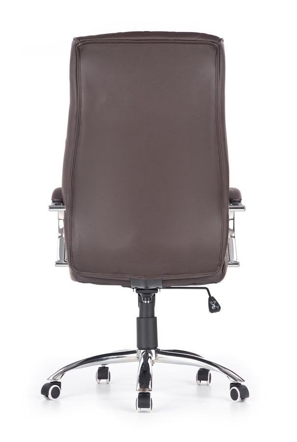 Крісло для кабінету Hilton механізм Tilt, хромований метал / екошкіра шоколадний Halmar Польща