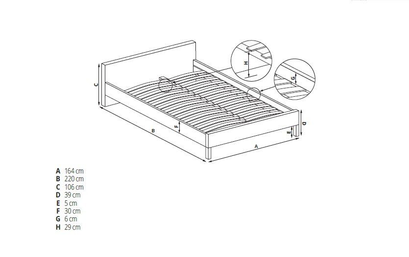 Кровать двуспальная деревянная с мягким изголовьем и выдвижными ящиками Modena 2 160x200 экокожа белая Halmar Польша (с каркасом, без матраса)