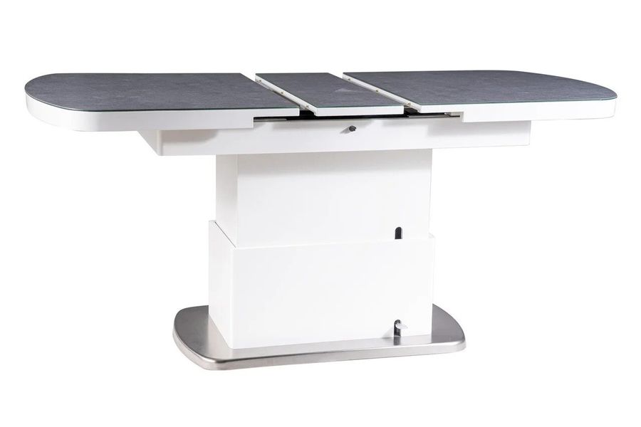Обеденный раскладной стол-трансформер на одной опоре на 8 персон Megara 135x75 SIGNAL серый Польша
