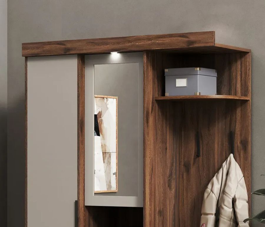 Силует 1 130&times;208,5&times;47 см, дуб Ліворно / тоффі, LED фото - artos.in.ua