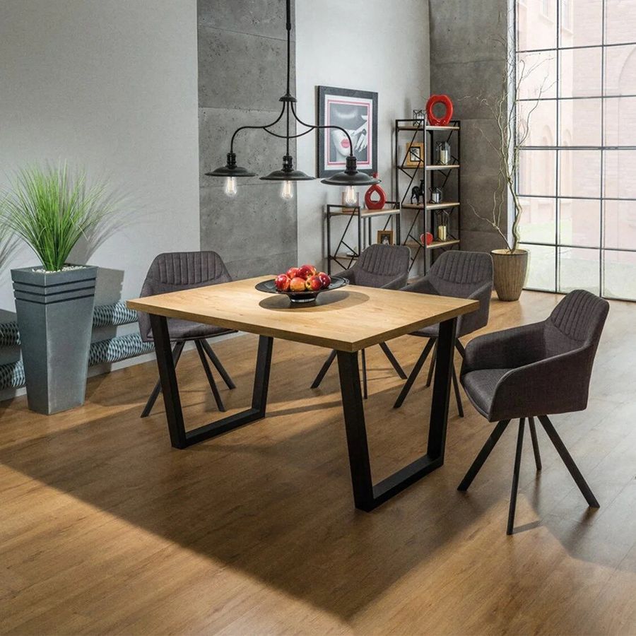Стіл для 6 людей на кухню Valentino 120x80см SIGNAL у стилі лофт Польща