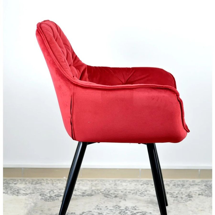 Сучасний м'який стілець у спальню Cherry SIGNAL червоний велюр Польща