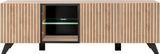 Тумба под телевизор ASM Liam HJZ LM RTV, 160 см, Hickory Jackson / черные полосы, LED фото - artos.in.ua