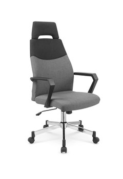 Крісло офісне Olaf механізм Tilt, хромований метал / тканина сірий з чорним Halmar Польща