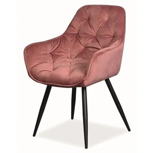 М'який стілець у сучасному стилі Cherry SIGNAL рожевий велюр на метал ніжках ПОЛЬЩА фото - artos.in.ua