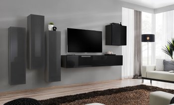 Комплект мебели в гостиную ASM Switch III 27 GZ SW 3 Графит матовый/Гафит глянцевый ПВХ из Польши