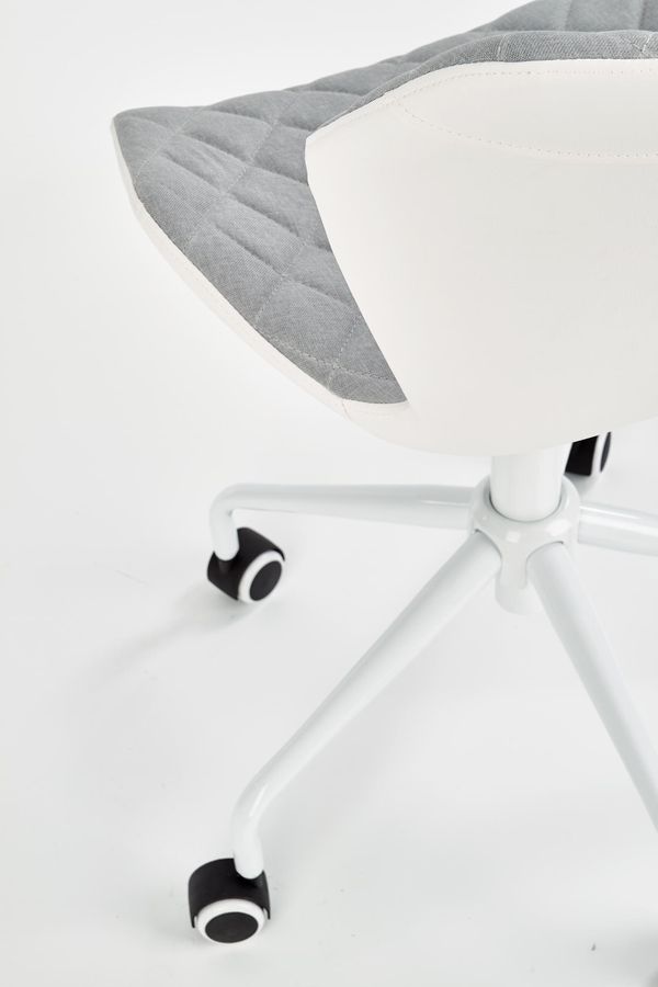 Крісло комп'ютерне Matrix 3 механізм піастри, метал білий / тканина сірий, екошкіра білий Halmar Польща