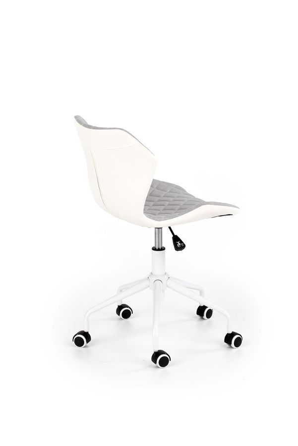 Крісло комп'ютерне Matrix 3 механізм піастри, метал білий / тканина сірий, екошкіра білий Halmar Польща