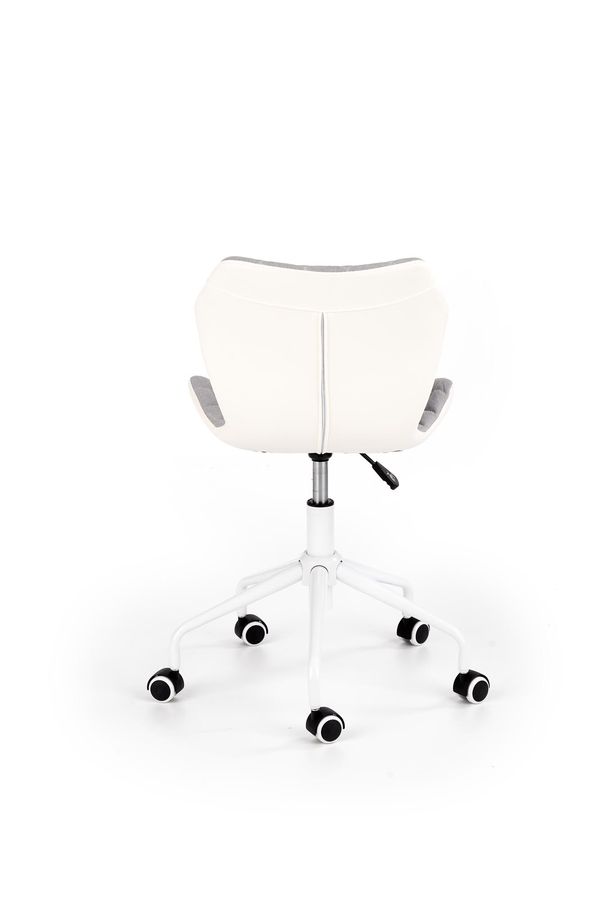 Кресло компьютерное Matrix 3 механизм Пиастра, металл белый/ткань серый, экокожа белый Halmar Польша