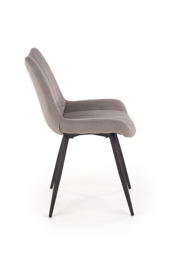 Стул K388 серый из стали и велюра фото - artos.in.ua