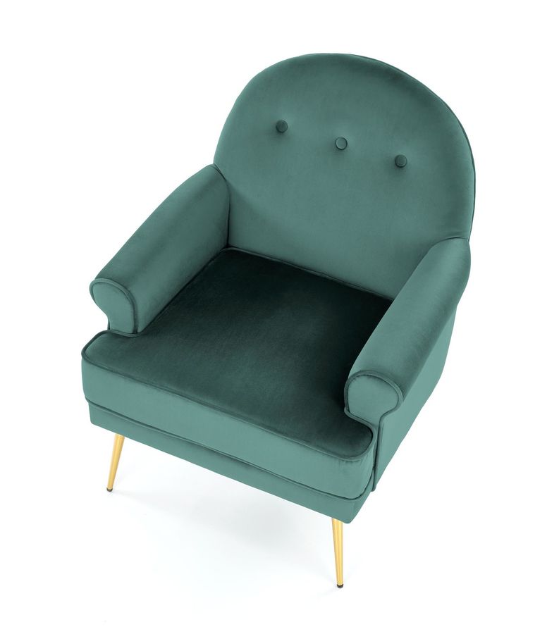 Крісло для відпочинку SANTI темно-зелений/золотий Halmar Польща