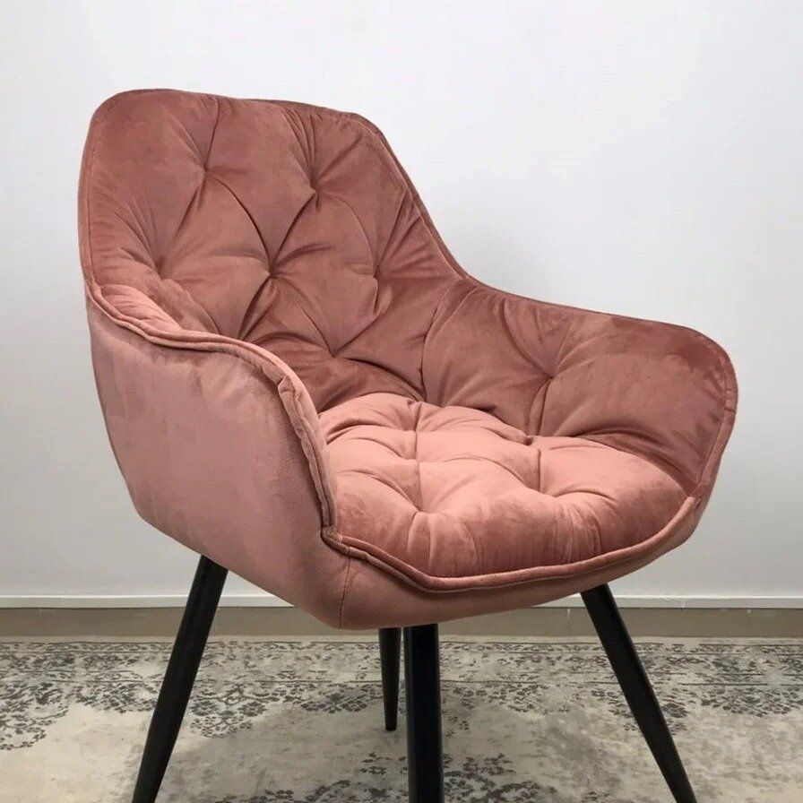 Мягкий стул в современном стиле Cherry SIGNAL велюр розовый на металл ножках ПОЛЬША