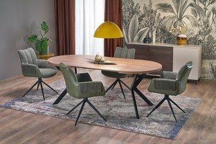 Стол обеденный раскладной PERONI 100&ndash;250&times;100&times;75 см коричневый / орех фото - artos.in.ua