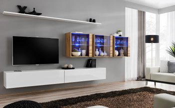 Комплект мебели в гостиную ASM Switch XVII WWT SW 17 Белый/Дуб Вотан из Польши