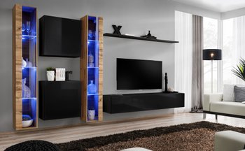 Комплект мебели в гостиную ASM Switch XVI WTS SW 16 Дуб Вотан/Черный из Польши