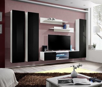 Комплект мебели в гостиную ASM FLY P 23 WS FY P1 Белый матовый/Черный глянцевый из Польши