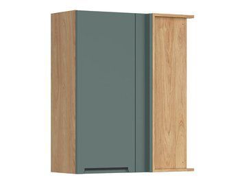 Шкаф кухонный навесной угловой BRW Iris 80&times;95 &mdash; дуб хикори / зелёный boho мат, правое открывание фото - artos.in.ua