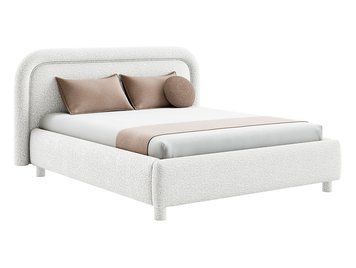 Ліжко м'яке BRW Silvo 140&times;200 &mdash; кремовий, без матраца, з основою, оббиті ніжки, з коробом для зберігання фото - artos.in.ua