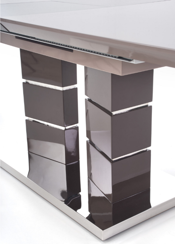Стол обеденный раскладной в гостиную, кухню Lord 160(200)x90 МДФ, сталь серый Halmar Польша