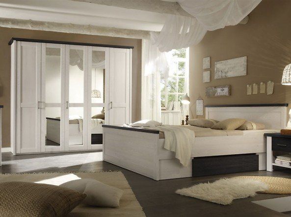 Комплект мебели в спальню BRW Luca L30-LUCA_S/180-MSJ/SOL, светлая лиственница сибиу/сосна Ларико, из Польши