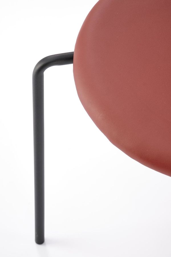 Металевий стілець K524 синтетичний ротанг, еко -шкіра кларет Halmar Польща