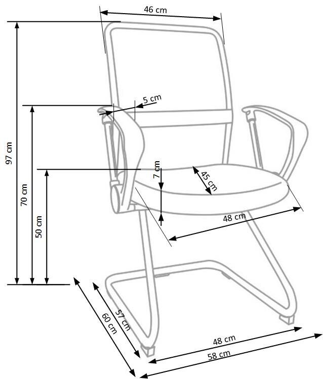 Крісло офісне Vire Skid хромований метал / мембранна тканина, сітка чорний Halmar Польща