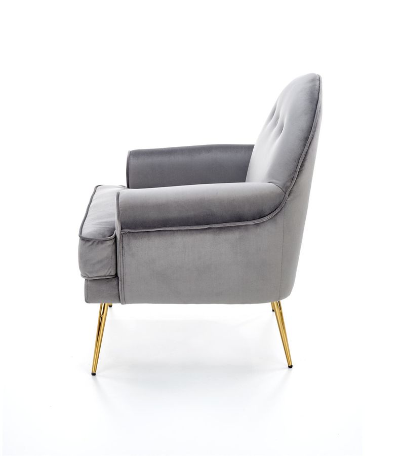 Крісло для відпочинку SANTI сірий/золотий Halmar Польща