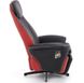 Кресло раскладное для отдыха в гостиную, спальню Camaro сталь черный/экокожа черный с красным Halmar Польша