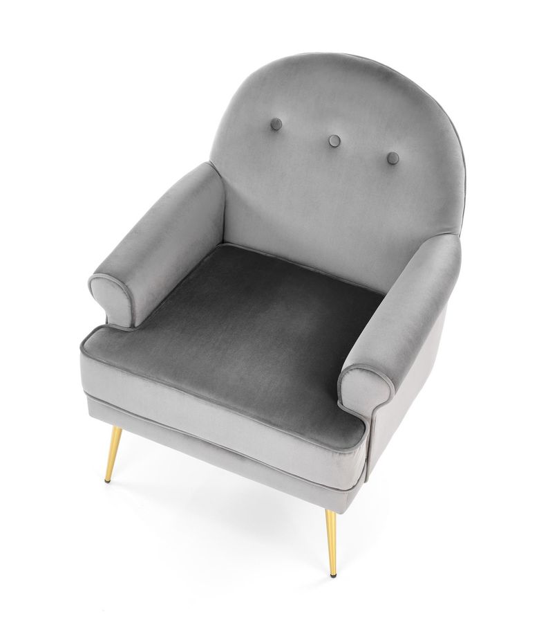 Крісло для відпочинку SANTI сірий/золотий Halmar Польща