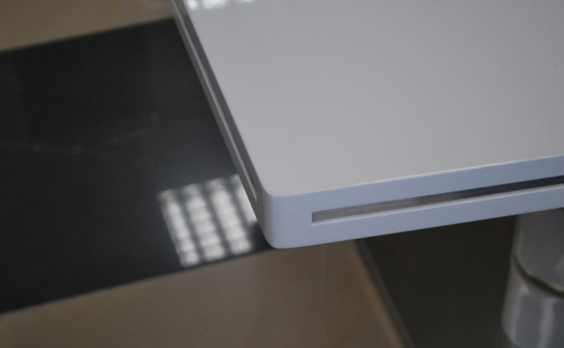 Обідній розсувний стіл FANO SIGNAL 120-180x80 Білий на одній ніжці МДФ фото - artos.in.ua