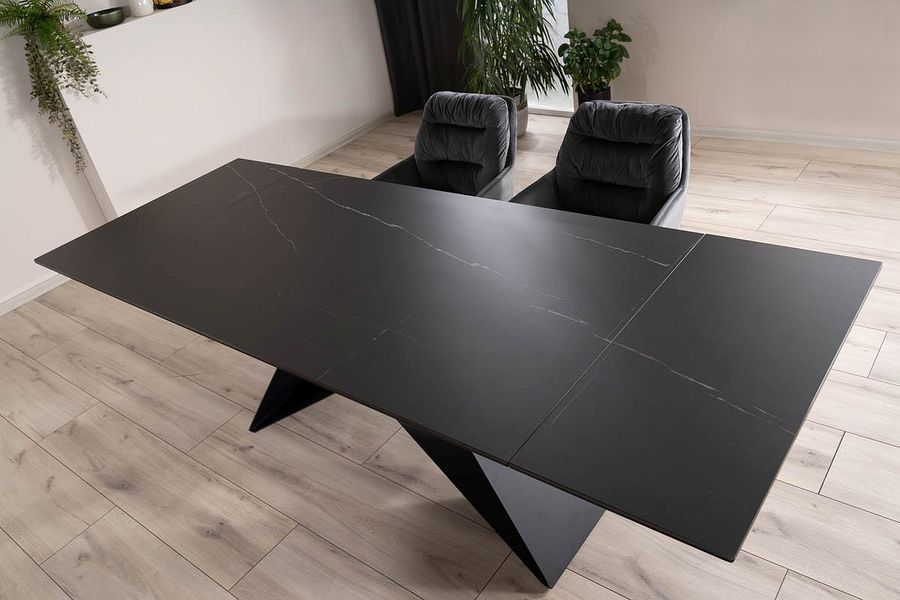 Раздвижной обеденный стол WESTIN Ceramic 160/240x90 Signal - черный/черный матовый фото - artos.in.ua