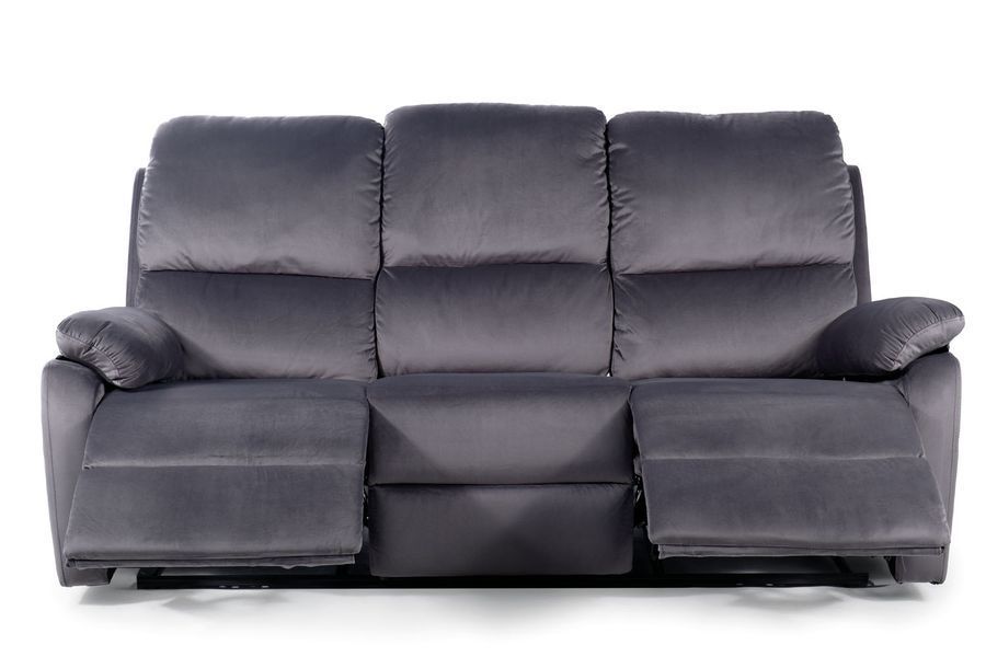 Диван з оксамитовою оббивкою з функцією релаксу SPENCER 3 Velvet Signal - Bluvel сірий 14 фото - artos.in.ua