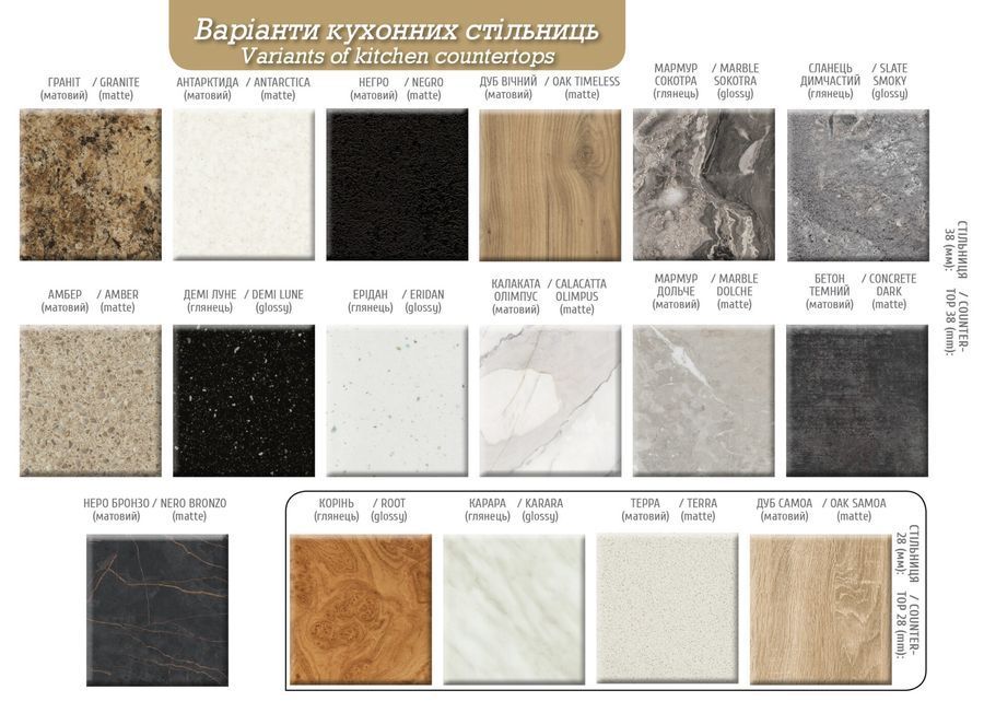 Столешница Корень (глянец) 28 мм Меблі Сервіс, 80&times;60 см фото - artos.in.ua