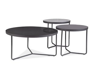 Круглий столик SIGNAL ARTEMIDA Сірий на 3 металевих ніжках з дерев'яною стільницею ПОЛЬЩА фото - artos.in.ua