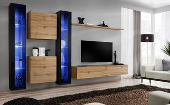 Комплект мебели в гостиную ASM Switch XVI SWT SW 16 Черный/Дуб Вотан из Польши