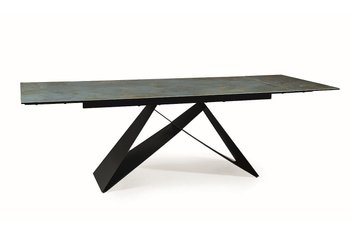 Керамічний обідній розсувний стіл WESTIN 160/240x90 Signal - бірюзовий/чорний матовий Польща