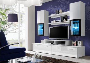 Комплект мебели в гостиную ASM Mini 23 WS MI Белый матовый/Черный глянцевый из Польши